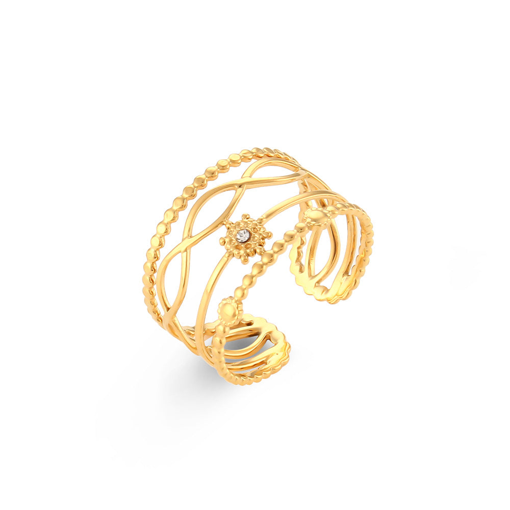 Wholesale Hollow various styles of stainless steel rings